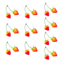 Packung mit 10 künstlichen Erdbeeren, buntes