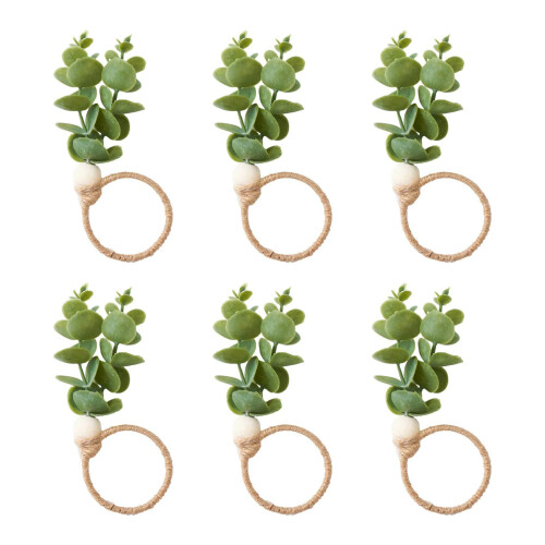 6/12 Stück elegante rustikale Blatt-Serviettenringe,-12 Stück 1