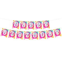 Fanions de lettres colorées, accessoires de fête, bannière,