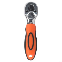 Ratchet Wrench With 72Tooth Drive, 1/4, 3/8, 1/2 Inch Socket Sizes, Chrome Vanadium Steel, NonSlip Grip, Orange