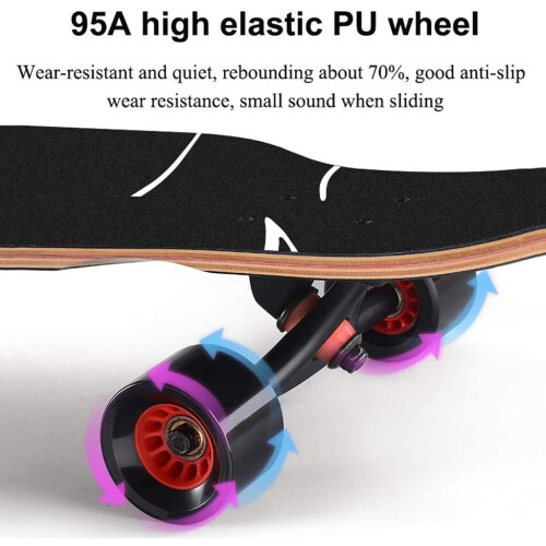 Complete Pro 47 Inch Skateboard 9 Levels Maple Longboard Double Kick Concave Ref: 4321 2