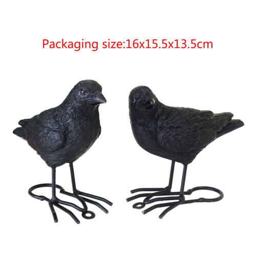 Modèles de corbeau réalistes, ensemble de 2 figurines d'oiseaux 2
