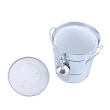 Eiskübel mit Schaufel und Deckel, Getränkewanne für-Silber