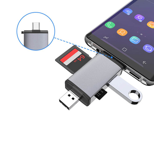 6 in 1 type-c otg reader sd tf usb for computer phone laptop camera 2