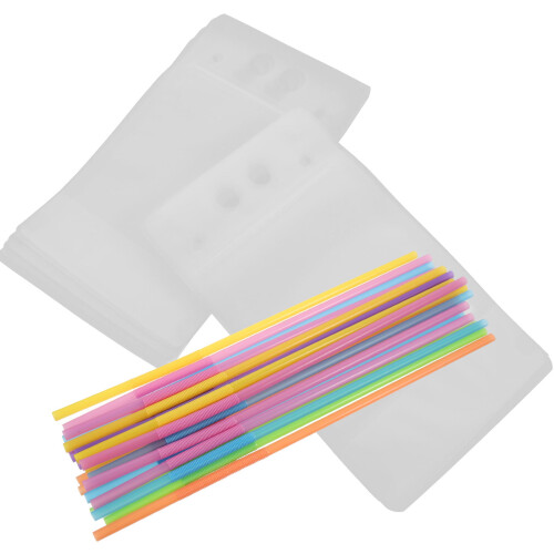 100Stk Transparente Trinkbeutel Mit Reißverschluss Und