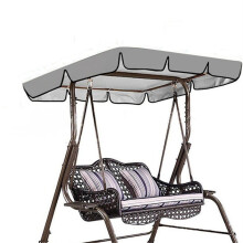 Replacement cover for 3seater outdoor rocking chair, 600D Oxford fabric, waterproof top with tie straps, 198.1 x 127 cm, gray