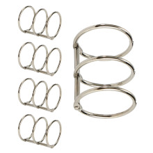 5 Pcs 3 Rings Metal Loose Leaf Binders Book-silver 30x2.4x40