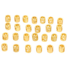 26Pcs Smooth Hole Golden Alloy Beads DIY Jewelry Accessories for Decor