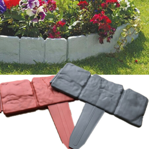 Lawn Edging Border PP Hellgrau 20 Flexible Elemente 1
