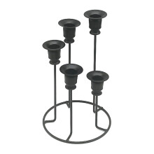 5 Branch Candlestick Iron Candle Holder Candle Stand-Black
