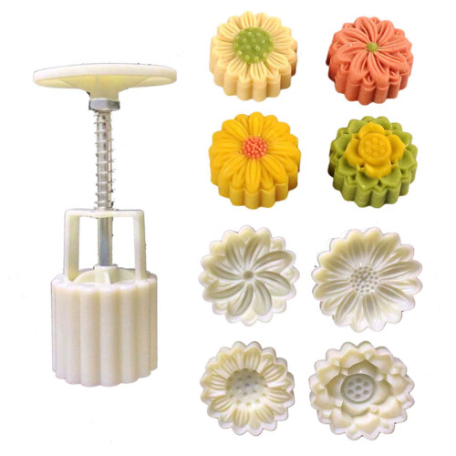 Flower Pattern Mooncakes Molds Cookie Stamps Hand Press Cookie