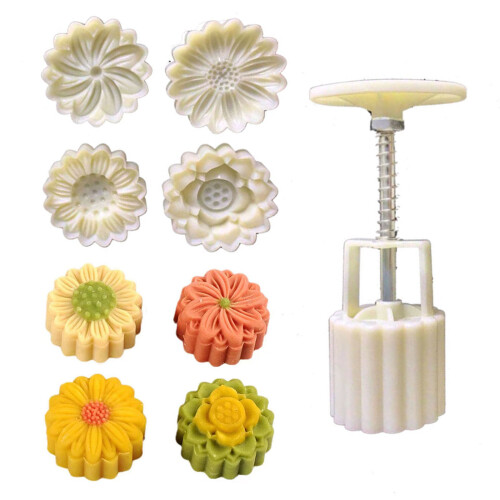 Flower Pattern Mooncakes Molds Cookie Stamps Hand Press Cookie 1