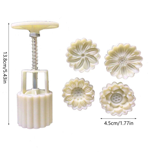 Flower Pattern Mooncakes Molds Cookie Stamps Hand Pressure 2
