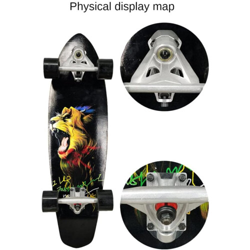 Complete Skateboard 28 Inch Double Kick Beginner Skateboard for All Ages 1