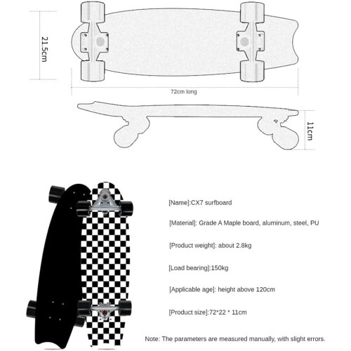 Complete Skateboard 28 Inch Double Kick Beginner Skateboard for All Ages 2