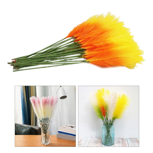 Wedding Simulated Artificial Pampas Grass Decors-Sunset red 2