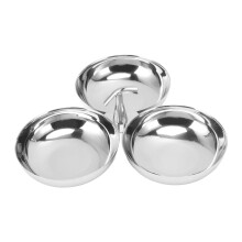 Practical Stainless Steel Snacks Plate 3 Compartment-Type A