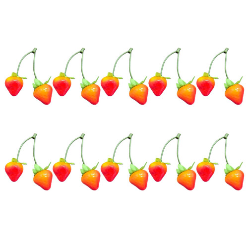 10pcs Artificial Strawberry Realistic Fruit Model Table Fake