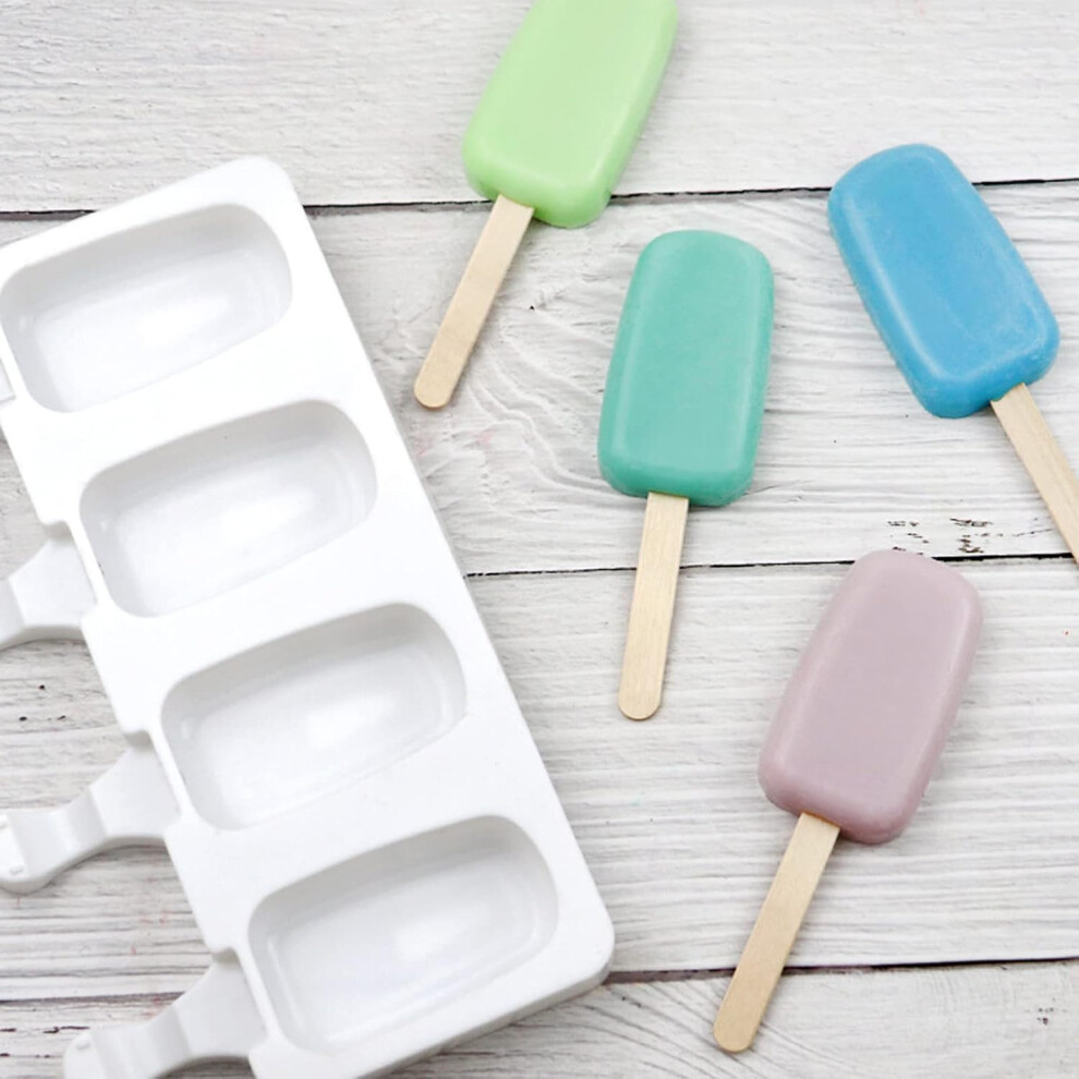 Cake Pop Silicone Molds For Oven And Freezer, Easy Demould Large Popsicle Molds With 50 Wooden Sticks For Diy Silicone Molds, Refrigerator Safe Multi 9155353290446