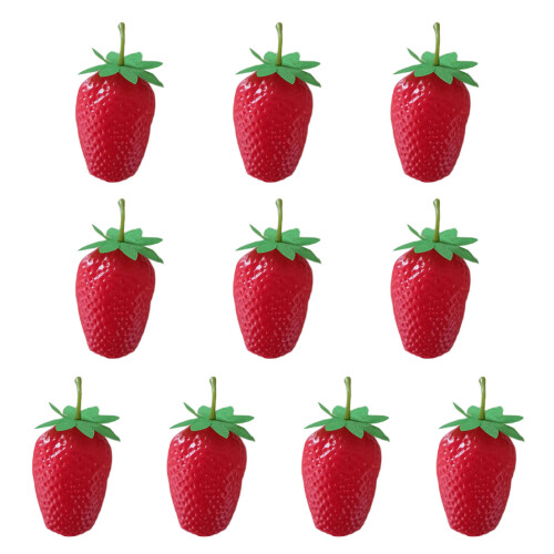 10pcs Realistic Artificial Strawberry Simulations Fruit-large