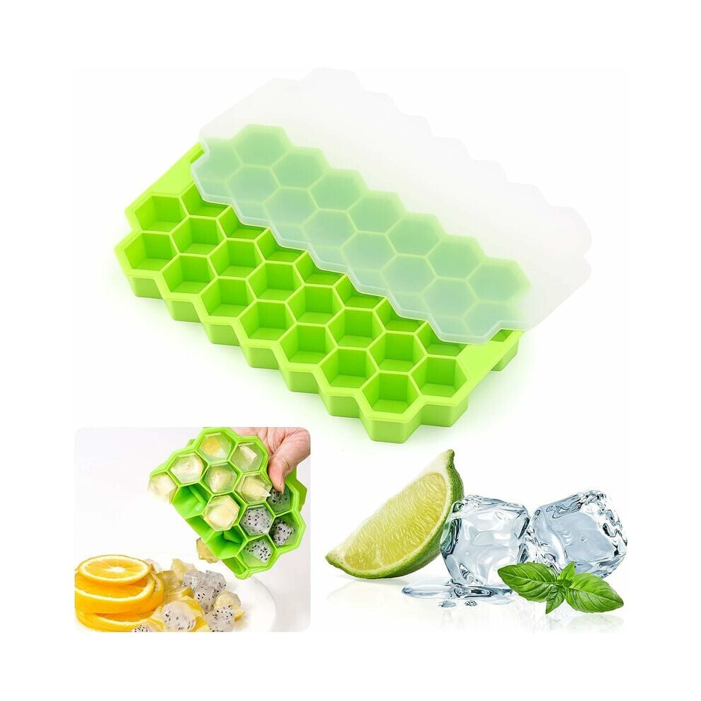 Innovative Ice Cube Trays, Silicone Ice Molds With Lidded Design, Multi-Purpose For Chilled Beverages, Cocktails, Coffee, Easy Release & Clean, Reusab 9155353291498