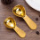 2Pcs Short Handle Measuring Scoops Coffee Spoon Stainless-Gold 6