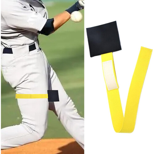 Softball Pitching Training Aids Leg Bands Yellow Adjustable Elastic For Outdoor Backyard Practice 1