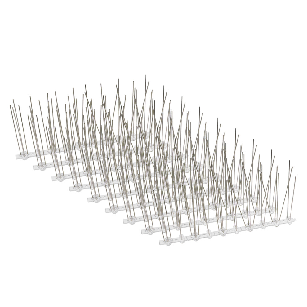 Silver Plastic Spike Deterrent For Pigeons On Fences And Gutters 061663423285