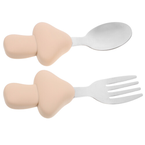 1 Set Kleinkindbesteck Mit Silikongriff Gabel