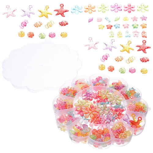 1Boîte De Perles Acryliques Colorées Pour De