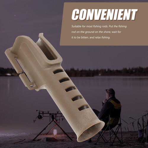 1Pc Fishing Rod Insert Tool Plastic Fish Pole Container Khaki Storage 2