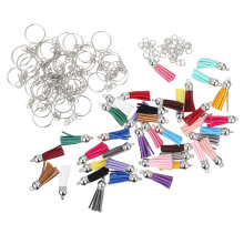 50 Sets Diy Quaste Schlüsselanhänger Pu Quaste Schmuckmaterialien