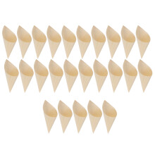 25Stk Einweg Holz Cone 12x9cm Für Party Snacks