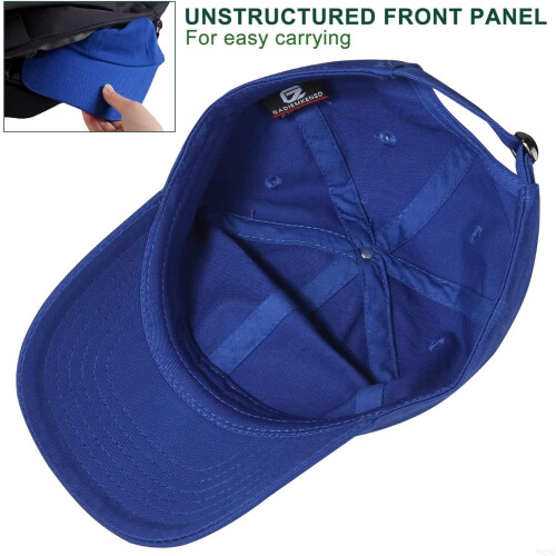 Kids Plain Baseball Cap Unconstructed Fit Washed Cotton Size M Blue 2