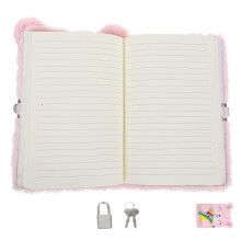 plüschnotizbuch mit schloss, weiches journal für kinder und
