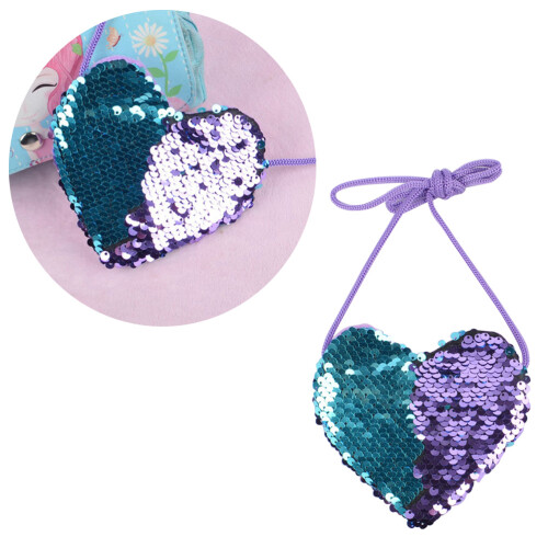 Mini Hartvormige Crossbody Muntportemonnee Paars