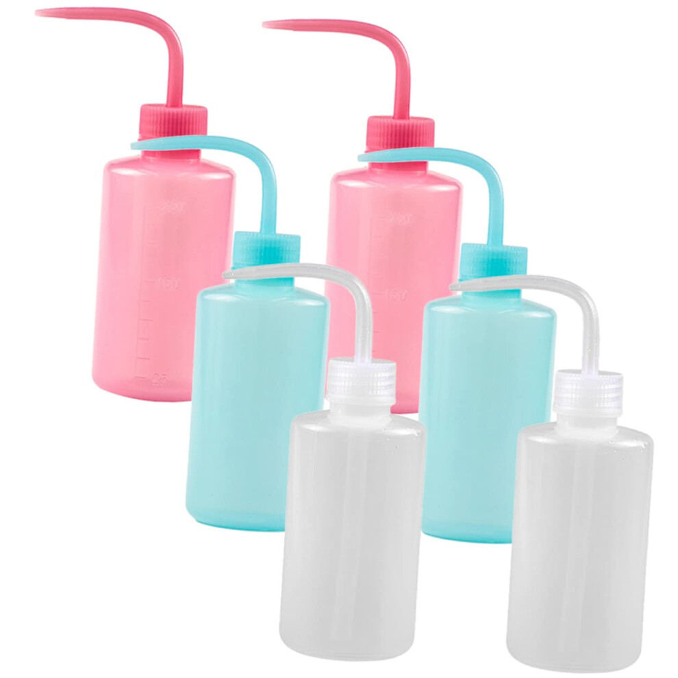 6pcs Leakproof Eyelash Cleaning Bottles Squeeze Wash Bottles for and Eyebrows Practical Cleaning Tool and Easy Liquid Measurement Angled Tip