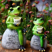 Mini Pond Decoration for Outdoor Frog Garden Swimming Frog Fountain Set