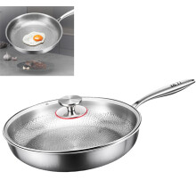 Titanium Hammered Pan Pro with Lid, Non Stick Even Heating (30cm)