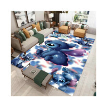 Stitch-inspirierter Teppich, vielseitig einsetzbar für Wohn- oder Schlafzimmer, pflegeleicht, weicher Flanellstoff, Memory-Schaum-Füllung, 50 x 80
