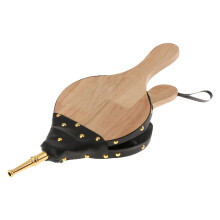 Fire Extinguisher Wooden Bellows For Fireplaces Indoor Fire Pit Blower With Hanging Strap Metal Nozzle 38 X 17 Cm