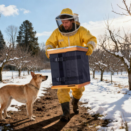 Bee Box Cover Windproof Insulation Wrap With Waterproof Outer Layer And Thermal Padding 76.4x18.1in Secure Straps 1