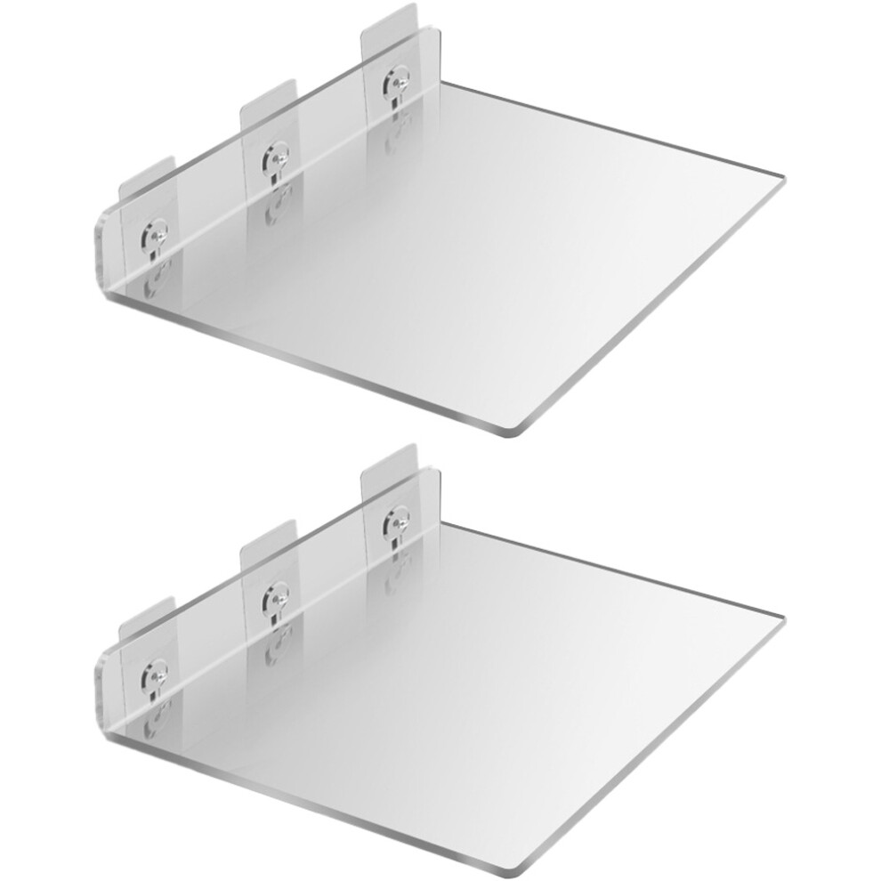 Clear Acrylic Adhesive Wall Shelf, Floating Shelf For Action Figures And More, Decorative Shelves That Save Space In Any Room, Set Of 2 9061222225306