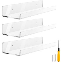 Étagères flottantes innovantes en acrylique de qualité supérieure, présentoir mural moderne en cristal transparent pour tout espace (ensemble de