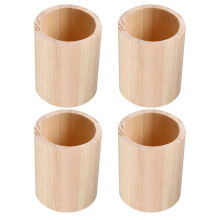 4Stk. Blank Pen Holder Aus Unbearbeitetem Holz Für Desktop