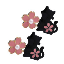 2 Pairs Trousers Waist Tightener Flower Cats Waist-Black