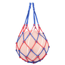 Football net bag made of nylon, single carry bag, portable, outdoor sports, football, basketball, volleyball, red, blue