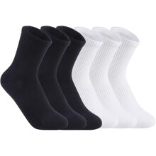 (6Pairs)Cotton Socks for Women Ankle Socks Running Crew Socks Size 6-9 Color: Black+White - 6pairs/Size:Small