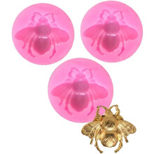 3 PCS Tiny Cute Bumble Bee Flying s for DIY 3D Silicone Mold Tools for Make Hard Candies Desserts Ice Cube Candles Soap Drop Glue