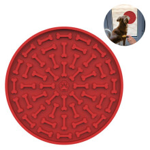Dog Slow Release Pads Dog Licking Pads Peanut Butter Licking Pads For Pet Bathing, Grooming And Dog Training-Red